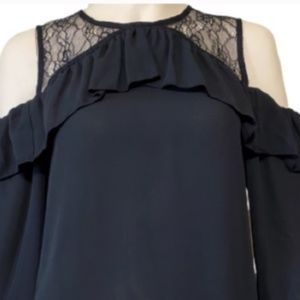 Black cold shoulder top